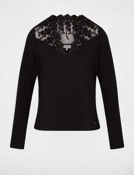 Camiseta de mujer con detalles de encaje - Morgan - FashionsVida