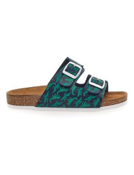 Ciabatte blu con dinosauri e doppia fibbia 257A206SR 33