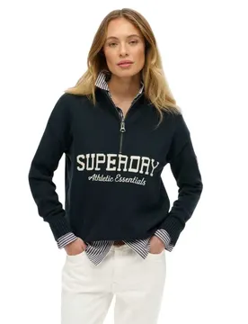 Maglione Con Mezza Zip Slouchy Graphic Eclipse Navy S