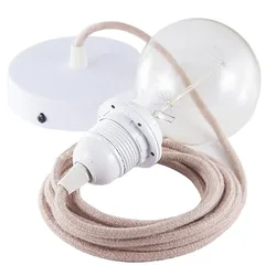 Cables Lampe Suspendue Pendel Pour Abat-jour Rd71 Zigzag 50 Cm Ancient Pink / White One Size
