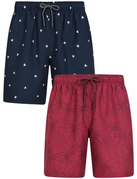 Aruba Mens Swim Shorts Multipack - Burgundy - Burgundy - Size: XXL - Mountain Warehouse - FashionsVida