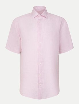 Kurzarm Leinenhemd Rosa 42