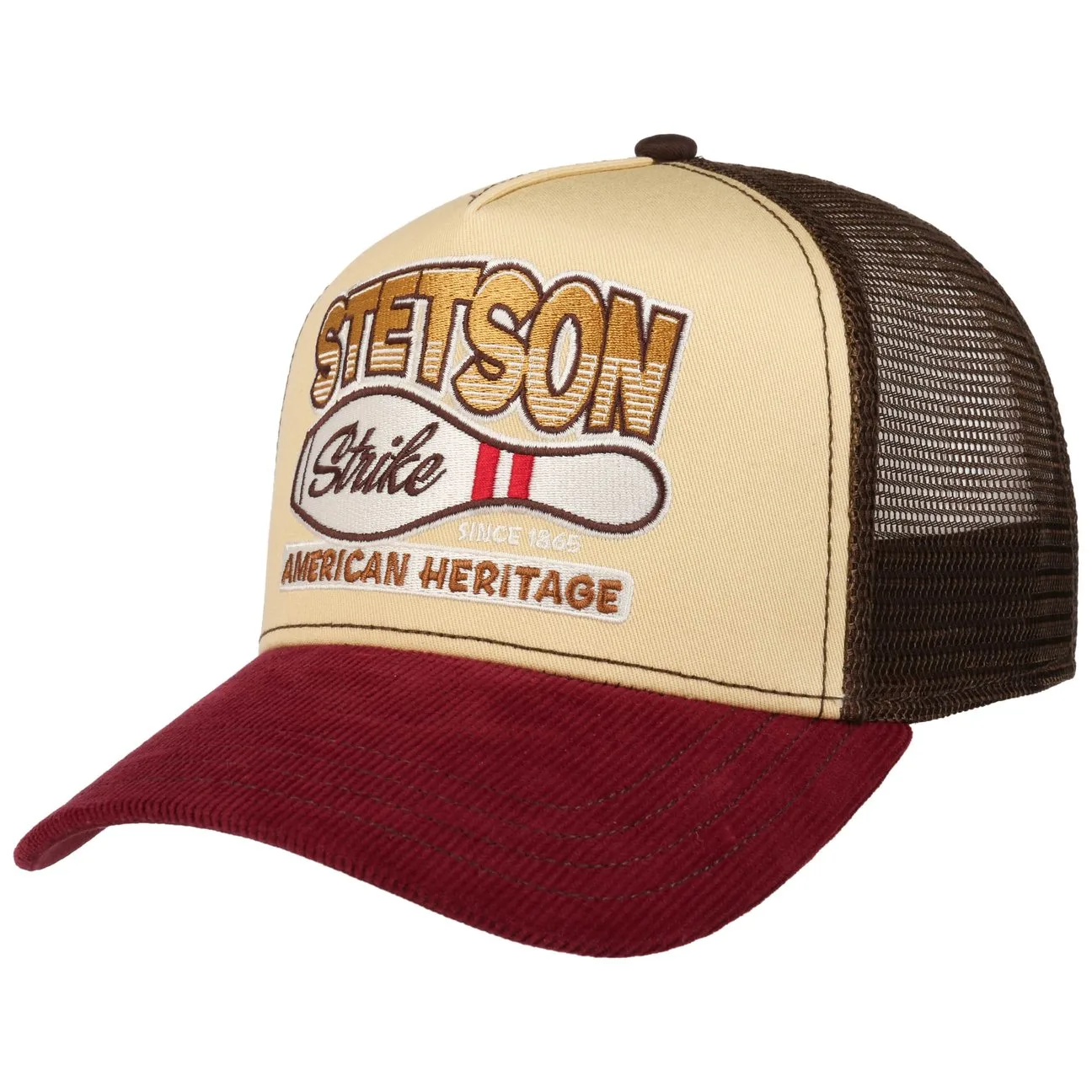 Strike Trucker Cap by - beige-red - Female - Size: One Size - Stetson - FashionsVida