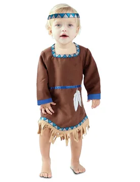 Indianer-Kostüm für Kinder Faschingskostüm braun-blau - Eurocarnavales - FashionsVida