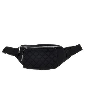 Marsupio nero trapuntato con tasche zip Indigeno metropolitano 8200-A