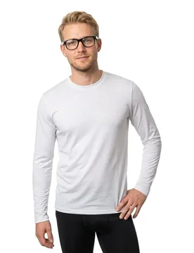 Maglietta A Maniche Lunghe Casual Rib Bio Cashmere Grey Melange L - super.natural - FashionsVida