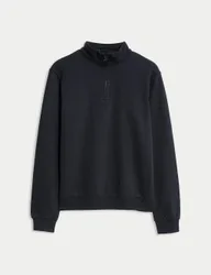 Senior Zip Neck Sweatshirt (10-16 Yrs) Navy male