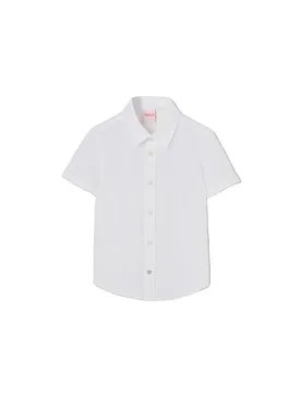 Boboli Camicia A Maniche Corte 873053 White 18 Mesi