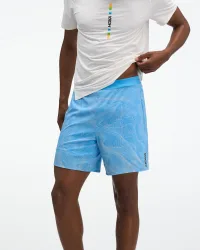 Men's Glide Shorts 7'' 2in1 in Mineral Blue Prt, Size Medium