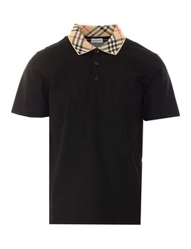 Burberry polo a quadri nera
