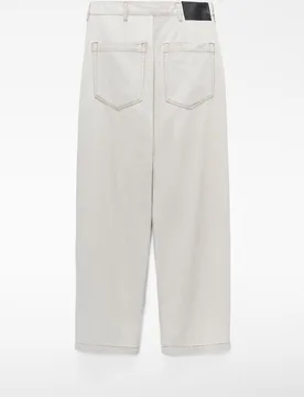 Vaqueros anchos de mujer tipo baggy cruzados en denim de algodón - Adolfo Dominguez - FashionsVida
