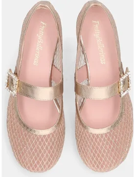 Bailarinas Georgia de mujer en red y napa metalizada - Pretty Ballerinas - FashionsVida