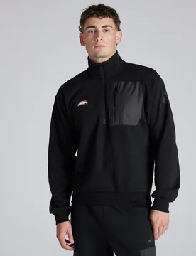 Manchester United x City Escape Half Zip Fleece Black L - Adidas - FashionsVida
