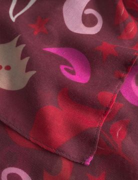 Schal mit winterlichen Motiven Rot