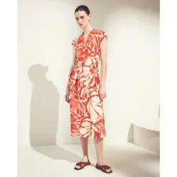 Vestido de manga corta estampado de mujer