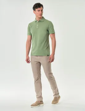 Pantalone beige cinque tasche modello PA077 in cotone stretch - Jeckerson - FashionsVida