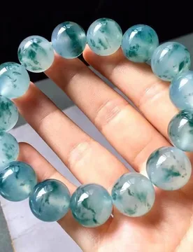 Authentic , high-quality , natural jadeite bracelet green patterns, exquisite ice jade with blue p - Aliexpress - FashionsVida