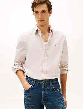 Camisa lisa Heritage Oxford de hombre en manga larga - Tommy Hilfiger - FashionsVida