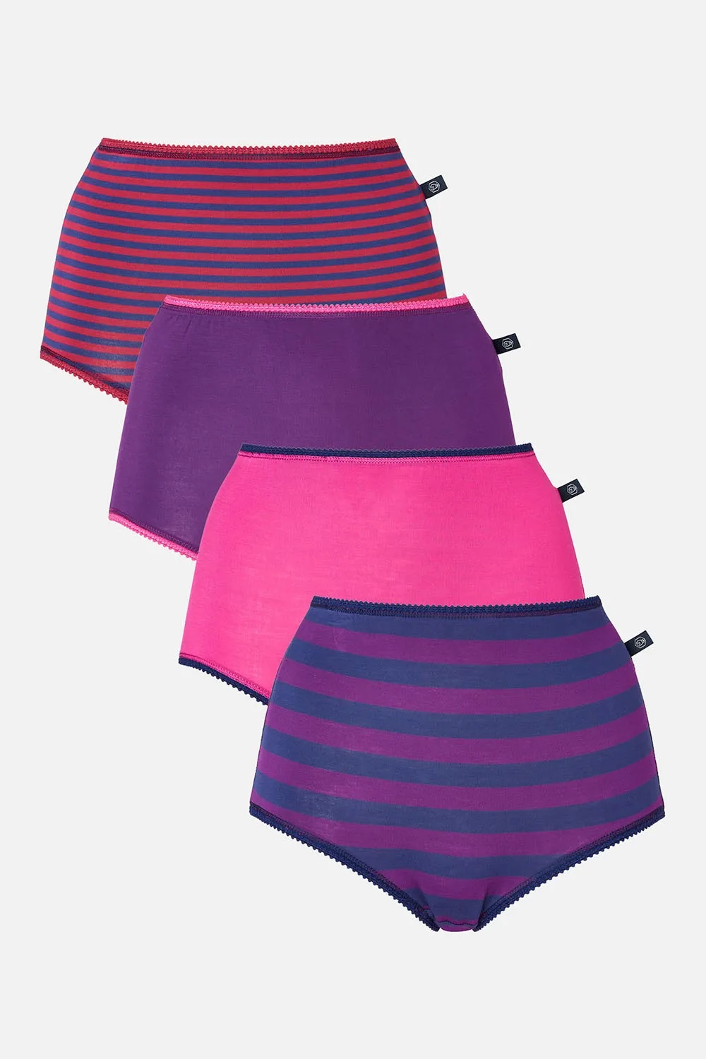 Womens Four-pack Bamboo Full Briefs - - Size: XS - British Boxers - FashionsVida