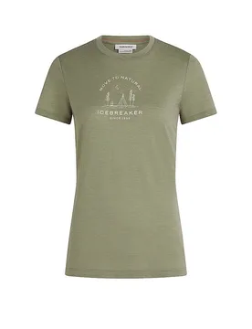 Damen Funktionsshirt Merino 150 Tech Lite Peaceful Pass olive XS W - Icebreaker - FashionsVida