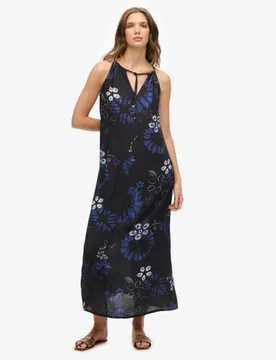 Superdry Women's Strand-maxikleid mit Trägern Marineblau - Größe: 40 - 74.99 - FashionsVida