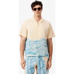Camisa de hombre de rayas de corte manga corta