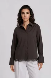 SHIRT BLOUSE W/ ELASTIC GATHERING A female