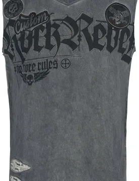 Rock Tank-Top - Graues Tank-Top mit Waschung und Print - S bis 4XL - für Männer - Größe S - grau - Männer - male - Rock Rebel by EMP - FashionsVida