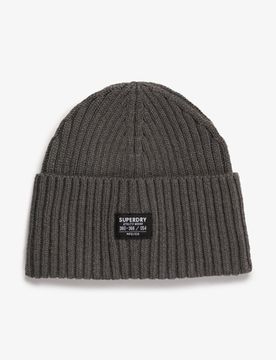Superdry Damen Workwear Strickmütze Dark Grey - Größe: 1Größe
