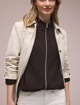 Langarm Jacke mit Turtle Neck female Braun - Street One - FashionsVida