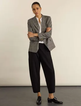 Jersey Elasticated Waist Barrel Leg Trousers Black female - Baukjen - FashionsVida