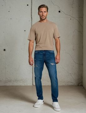 Jeans slim con strappi - blu scuro