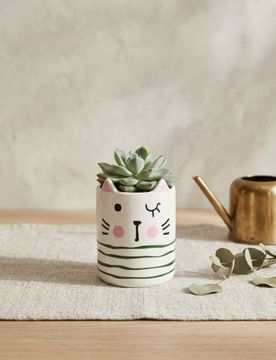 Vaso con motivo di gatto - multicolor