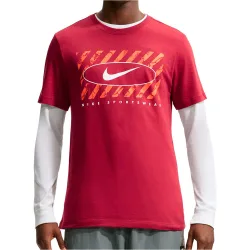 M nsw tee std club 6mo swoosh camiseta manga corta hombre Granate (M)