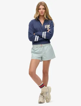 Superdry Damen Gestreifte Shorts aus Bio-baumwolle Reguläre Passform Green - Größe: 36 - 39.99 - FashionsVida