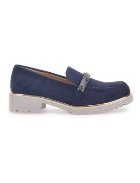 Mocassino Blu con Cinturino di Strass 233184 38