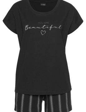 VIVANCE Pijama gris / negro