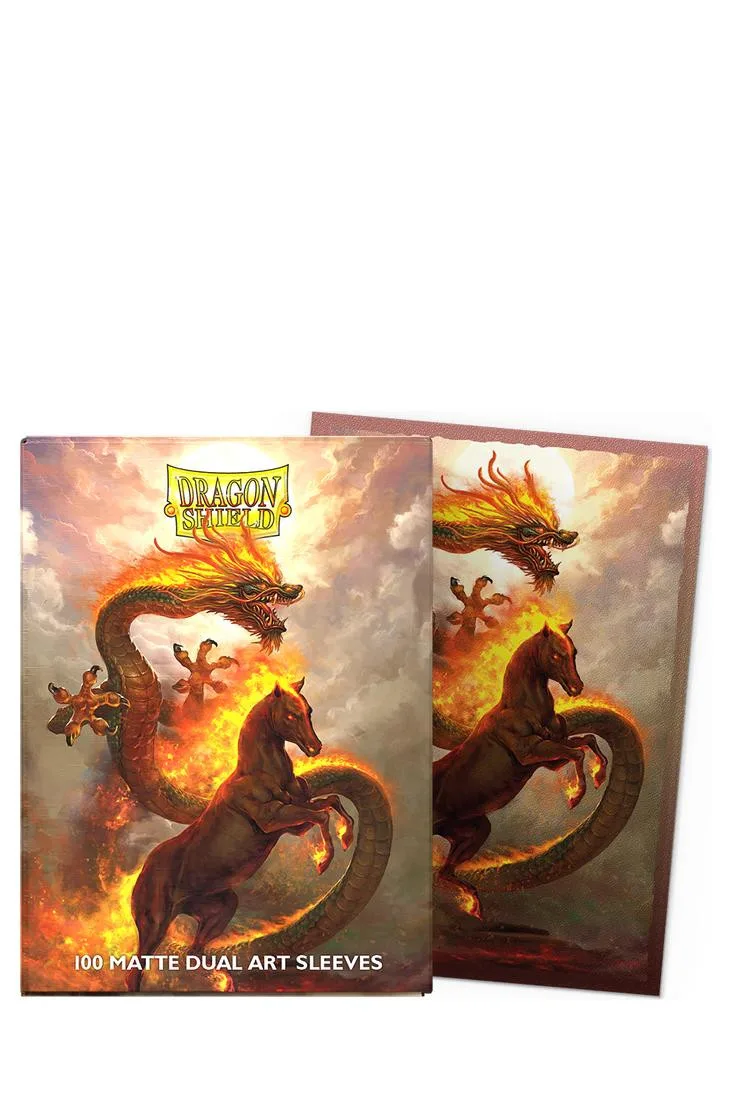 Shield Matte Dual Art Sleeves - Fire Horse 2026 (100) - Dragon - FashionsVida