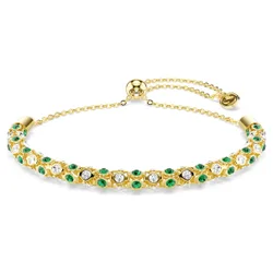 Braccialetto Dextera, Taglio Round, Verde, Finitura oro 18K OS