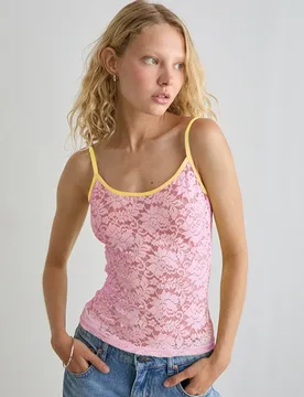 See Through Lace Camisole Contrast Color Binding Cute Crop Tops Women Edgy Clothes Y2k Accessories Camison Verano Ropa De Mujer - Aliexpress - FashionsVida