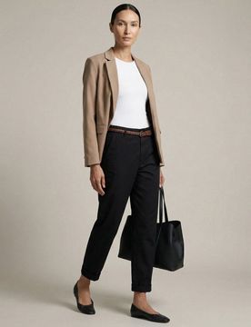 Pantaloni chino con cintura - nero