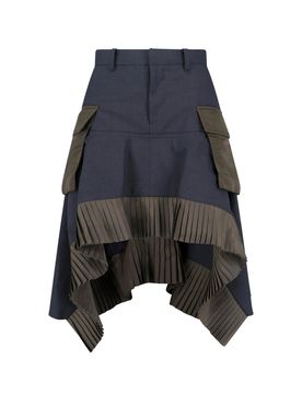 Modern Wool-Blend Skirt with Technical Detail