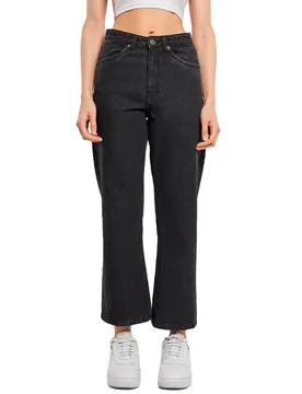 Jeans Cropped Straight Leg Black Washed 29 - Urban classics - FashionsVida