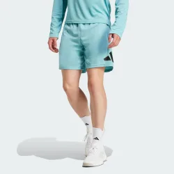 Mens Train Essentials Logo Training Shorts - Turquoise Recycled Material - Size M – 7”
