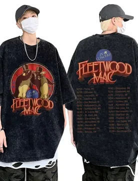 Washed Vintage Rock Band Fleetwood Mac Tour T-shirt Stevie Nicks Oversized T Shirts Men's Women Fashion Casual Cotton T-shirts - Aliexpress - FashionsVida