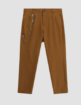 Pantalone con catena uomo tabacco