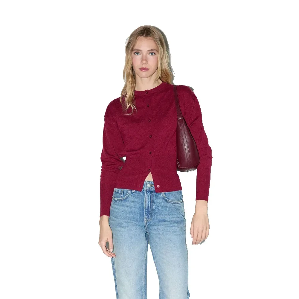 Cardigan 30000082 Cordovan XS - Balmohk - FashionsVida