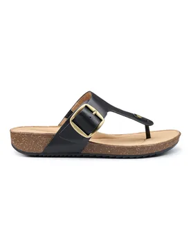 Resort Women's Wide Fit Leather Sandal - - Size: 4.5 - Hotter - FashionsVida