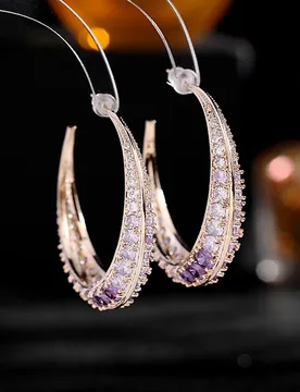 S925 Silver Needle French European Style Elegant Light Luxury Exaggerated Grand C-shaped Large Hoop Earrings - Aliexpress - FashionsVida