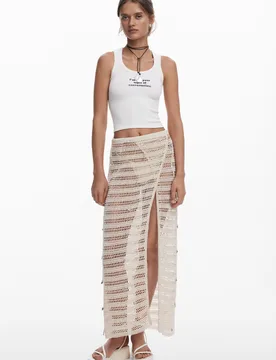 Jupe pareo tropical WHITE U female - Desigual - FashionsVida
